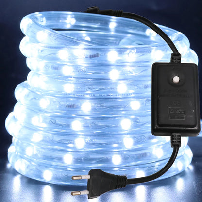 AC 220V Neon LED Strip Waterproof 360 Degree Round Neon Sign Light Blue Red White Outdoor Rainbow Tube Rope Light Party Decor.