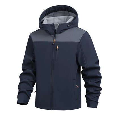 Jacket Coat Winter Soft Case Male Outdoor Sports Hooded Coat Multi-pocket Inside Fleece Casual Waterproof Windproof Sport Jacket