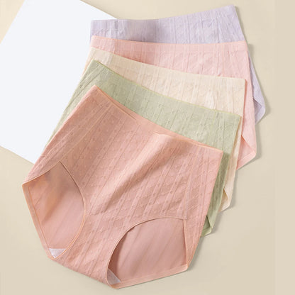 3Pcs/set Women's Seamless High Waist Cotton Panties - Tummy Control Antibacterial Hip Hugger Underwear Soft Stretch Briefs.