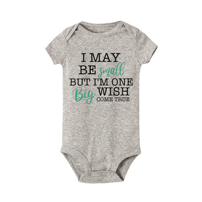 I May Be Amall But I'm One Big Wish Come Ture Baby Strampler Neugeborenen Body Kurzarm Overall IVF Success NICU Babykleidung