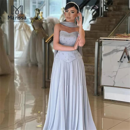 Marissa Ballkleider Maßgeschneidertes Partykleid für Hochzeit Kristallsatin Abendkleider D/Party A-Linie Tüllbänder mit Schultern