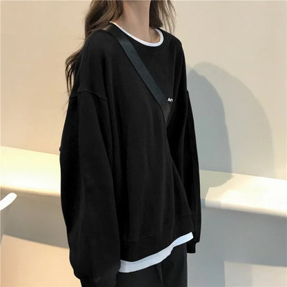 Women Sweatshirts Letter T-shirt Summer Korean Fashion Thin Chic Hoodie Shirt Long Sleeve Top Women's Loose Pullover Y2k Clothes.