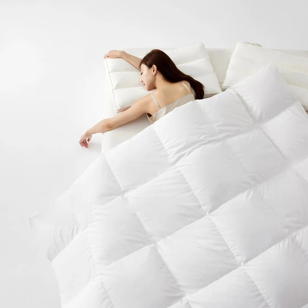 Sondeson King 100% Goose Down Duvet Filler 3D Bread Quilt Comforter Winter All Season Blankets 100% Cotton Shell Luxury Bedding.