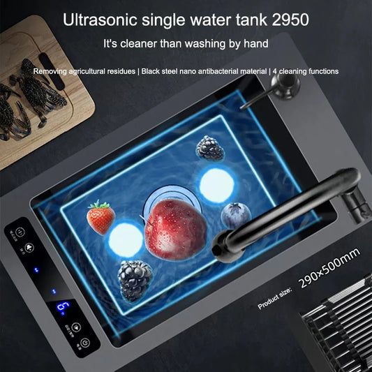 Kitchen Sink Stainless Steel Dishwashing Sink Ultrasonic Sink Dishwasher Multifunctional Intelligent Net Washer For Kitchen