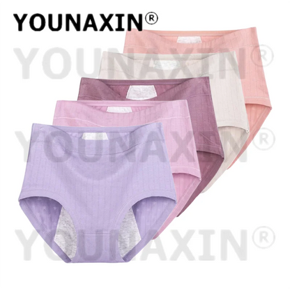5 Pieces Women Menstrual Period Underwear Big Size Briefs Lingerie Undies Cotton Large High Waist Panties XL 2XL 3XL 4XL 5XL 6XL.