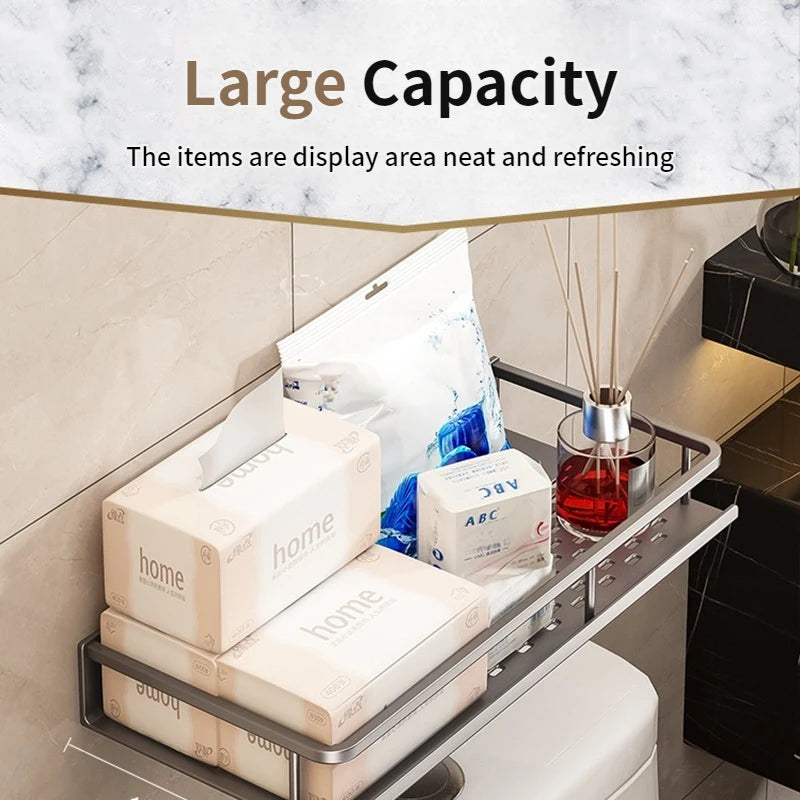 60 cm Breite, verbessertes WC-Aufbewahrungsregal/Badezimmer-Shampoo-Regale, Kleiderbügel, Duschregal, Kleiderbügel, Eckregal
