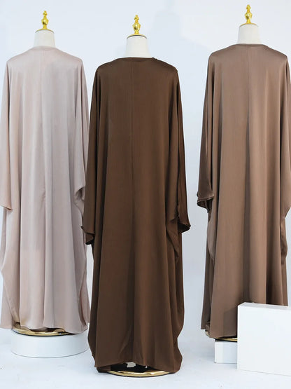 Muslim Turkish Women Arabic Dubai Abaya Long Dress Modest Ramadan Robe Liner Dress Kaftan Two-Piece Set Femme Islam Clothing Set.