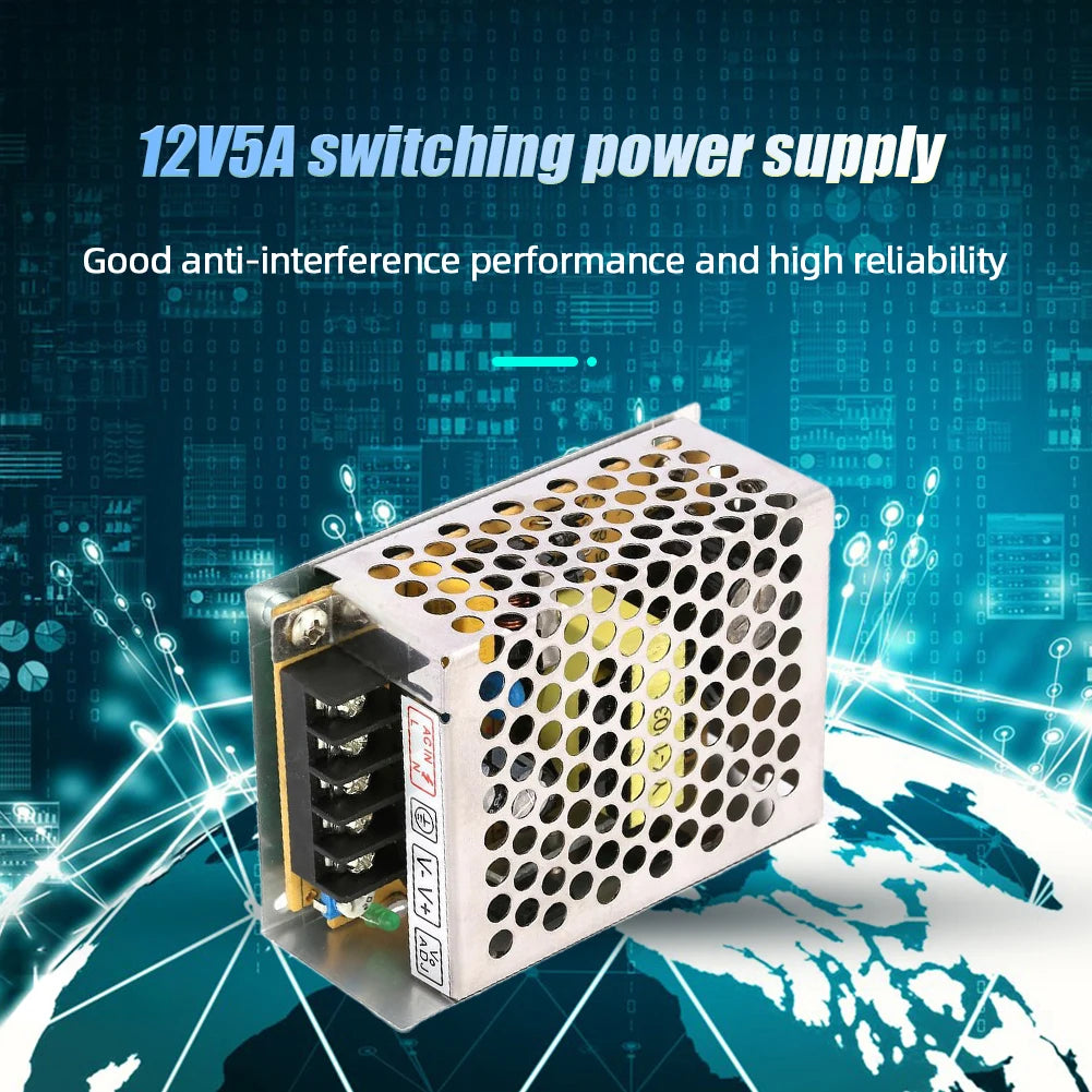 12V 5A Switching Power Supply 60W Switch Power Supply 220 AC To 12V DC.