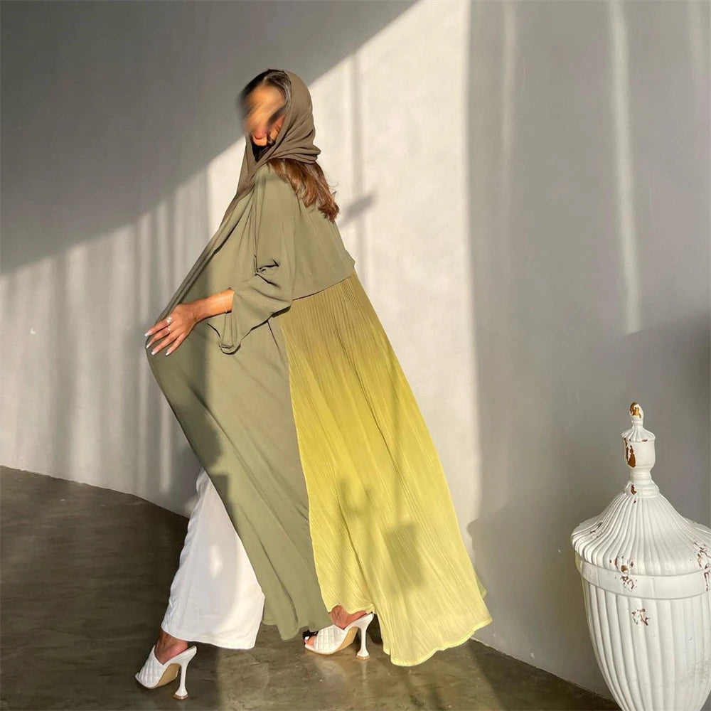 Ramadan Eid Abaya Kaftan Turkey Islam Muslim Chiffon Kimono Dress Prayer Clothes Women Djellaba Kebaya Robe Femme Musulmane.