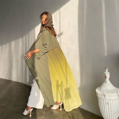 Ramadan Open Chiffon Kimono Abaya Damen Dubai Kaftan Muslim Coat Prayer Clothes Women Djellaba Kebaya Robe Femme Musulmane.