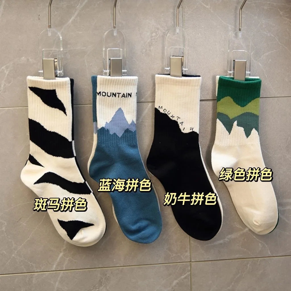 10/5/3MEN'S Mid-calf Socks Cotton Socks for All Seasons, Solid Colour and Versatile.