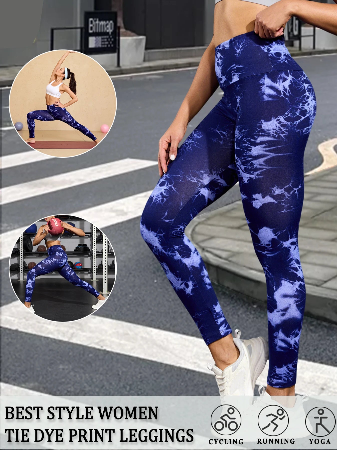 Super Soft High Waisted Tie Dye Leggings for Women Yoga Running Gym No See Through Workout Athletic Tights Push Up Gym Fitness.
