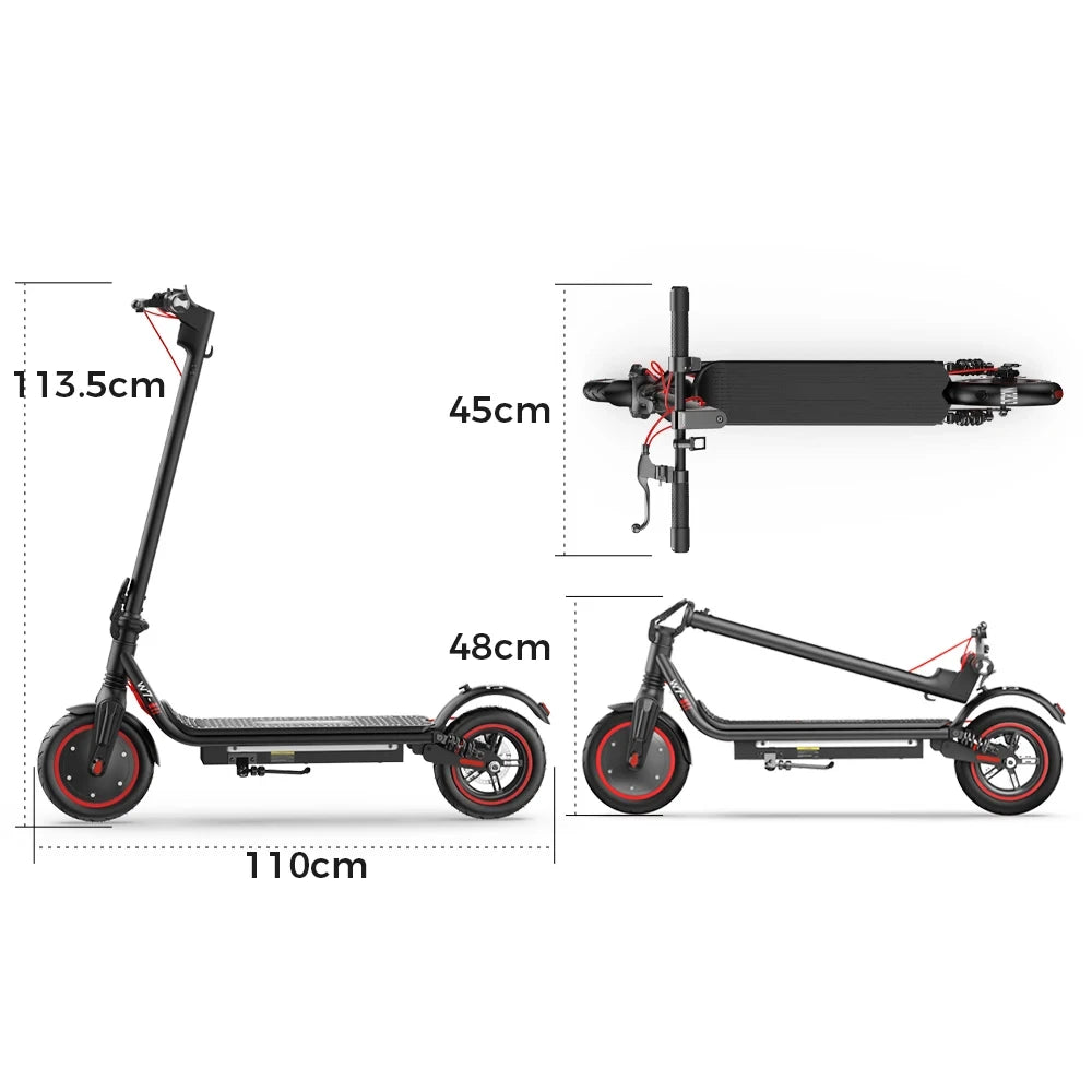 iScooter W7 Foldable Adult Electric Scooter, E-Scooter, 35KM/H Electric Kick Scooter, 650W Skateboards, 36V 10.5Ah Kickboard.