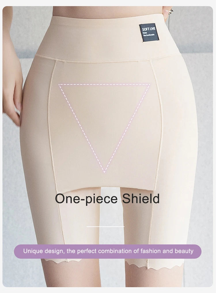 Women's plus Size White under Skirt Shorts Summer Seamless Protective Spandex Safety Hip-up Skirt Underpants Large Size.