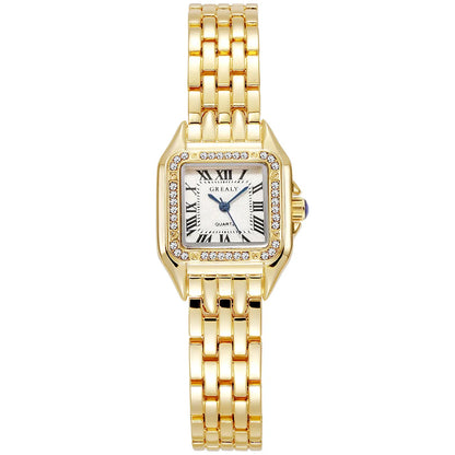 Women Watch Light Luxury Brand Business Gold Stainless Steel Ladies Fashion Quartz Watches Female Clock Bracelet Wristwatch.