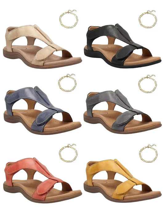 Women Arch Support Sandals Open Toe Sandals Hook and Loop Fastener Flat Sport Sandals Casual Walking Sandals for Party Vacation.