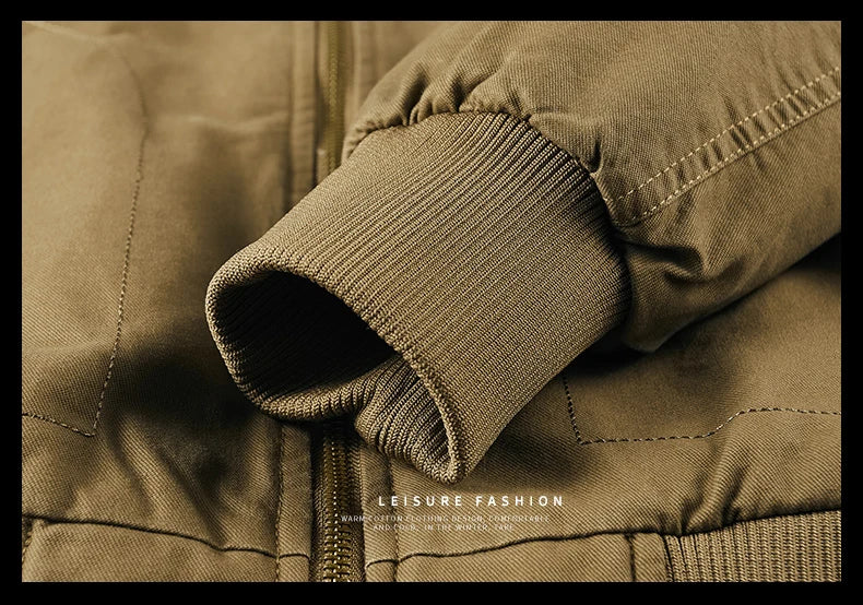 Winter Tactical Jacket Outdoor Men Fleece Sports Running Warm Coat Solid Color Stand Collar Breathable Comfortable Pilot Jacket