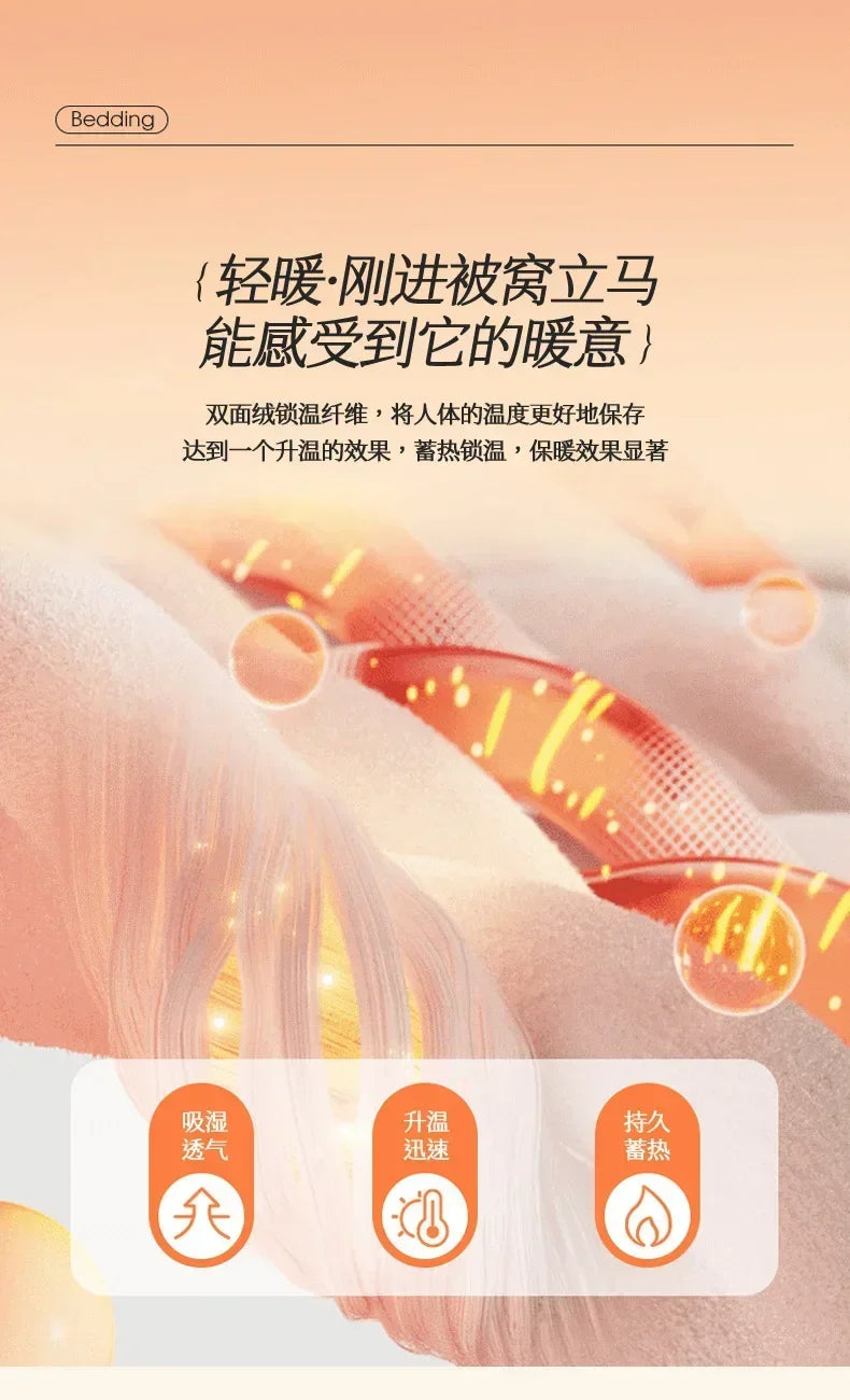 Winter Thick Warm Luxury Bedding Set Include Quilt Cover Sheet Pillowcase Solid Color Coral Velvet Soft Queen Duvet Cover Set.