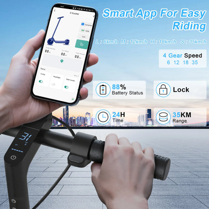 ATSANT LP10 Electric Scooter 500W Powerful Motor 42V10.5Ah 35KM/H 35KM Long Range 10Inch Tyre with APP Shock Absorbing EScooter.