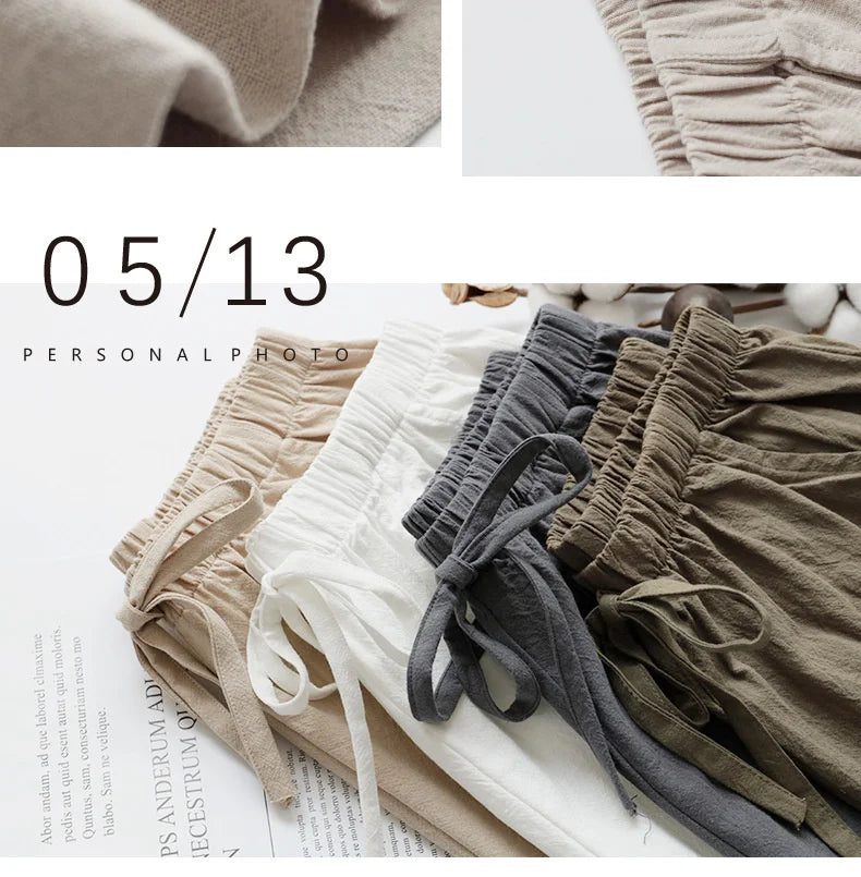 Summer Cotton Linen Shorts Women High Waist Oversize Shorts Short Pants Women Fashion Casual Sports Shorts Female S-XL