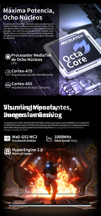 【New】Teclast T60 Plus 12 Inch Tddi 90Hz 2K Screen 2000X1200 Android 14 Widevine L1 Mtk Helio G88 (6Gb Ram+10Gb Expansion)16Gb/128Gb 8000Mah Battery 4g Lte Dual Sim Tf up to 1Tb.