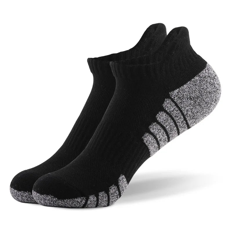 3pairs thickened towel bottom running socks mesh boat socks non-slip breathable sports socks Low cut Men's socks Women's socks.