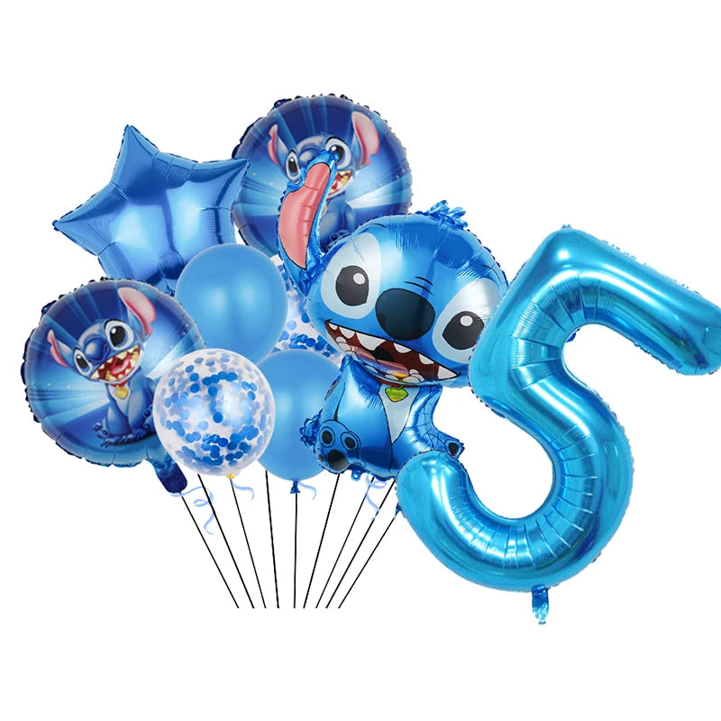 Disney Stitch Geburtstagsparty-Luftballons, Lilo & Stitch-Ballon-Sets, Babyparty für Kinder, Geburtstagsparty-Dekorationen, Zubehör, Geschenke