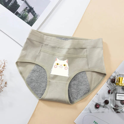 Women's Panties UnderwearLeakproofBreathable Briefs MenstrualPants PlusSizeWaterproof Mid Waist Organic Cotton Protective Briefs