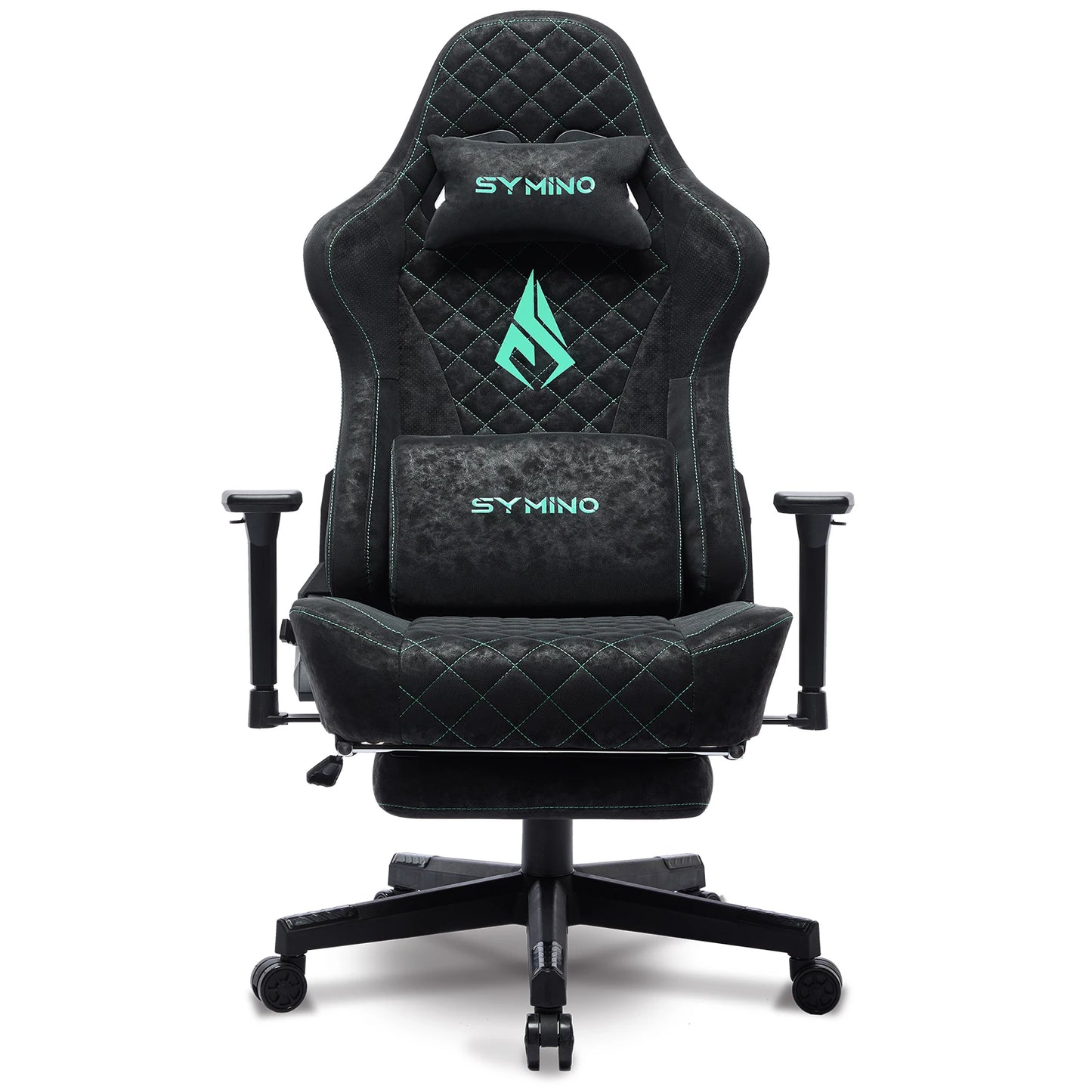 Symino Gaming-Stuhl mit Fußstütze, PC-Stuhl im Racing-Stuhl-Design, Vintage-PU-Leder, ergonomischer Bürostuhl