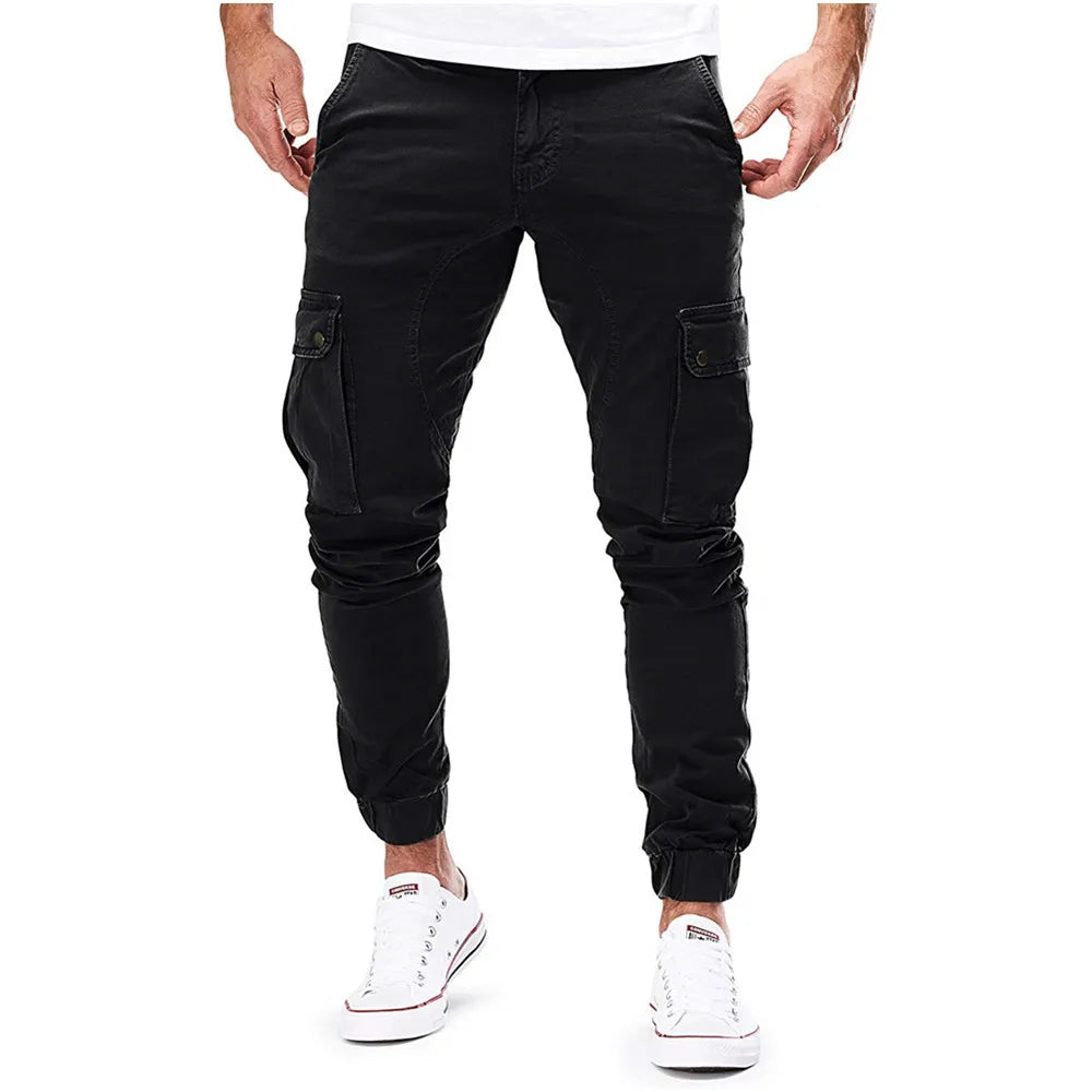 2025 new men's workwear pants, European and American men's loose straight casual pants, men's workwear pocket pants S-XXXL