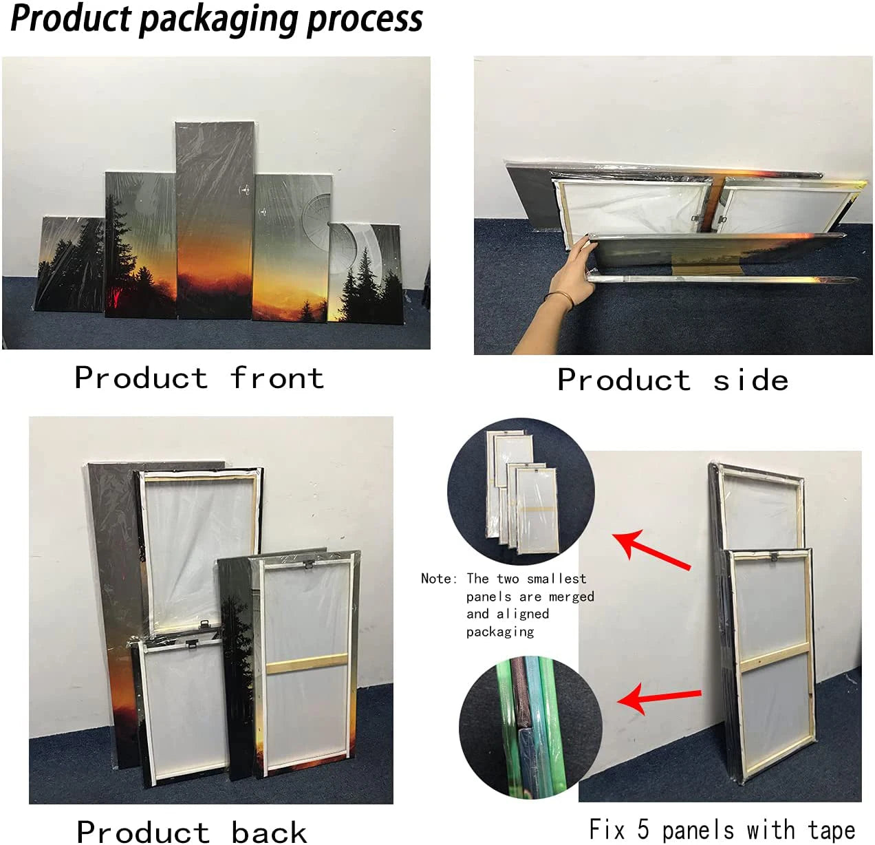 HD Print Islam Canvas Painting Wall Art 5 Pieces Allah The Quran Letters Poster Home Decor Islamic Picture Wall Decoration Frame.