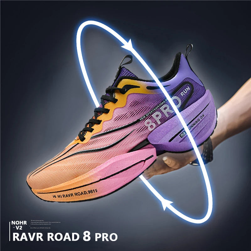 Men's Running Shoes Carbon Plate Racing Marathon Athletic Shoes Cushioned Comfortable Road Sneakers Teenage Training Shoes.
