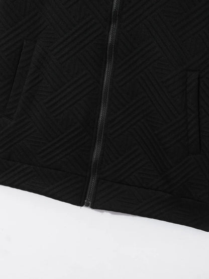 Men's Summer New Style Solid Color Knitted Short Sleeve Cardigan with Long Pants Casual Set Sporty Look from Mainland China.