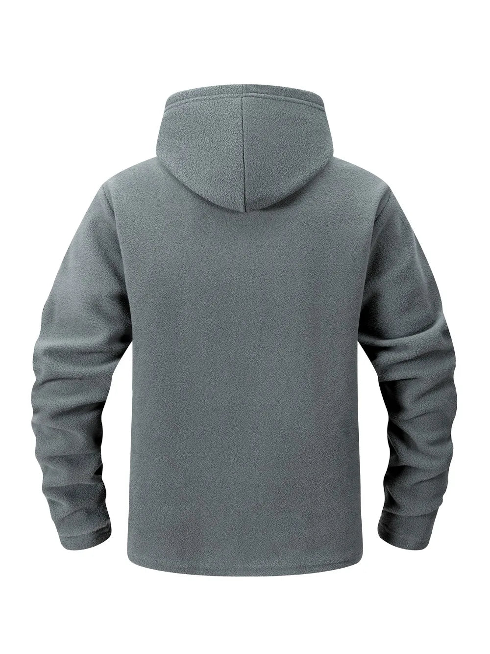 Autumn Winter Polar Fleece Warm Hooded Jacket Mens Full-Zip Up Windproof Hooded Coat Outdoor Loose Casual Fleece Sweatshirt.