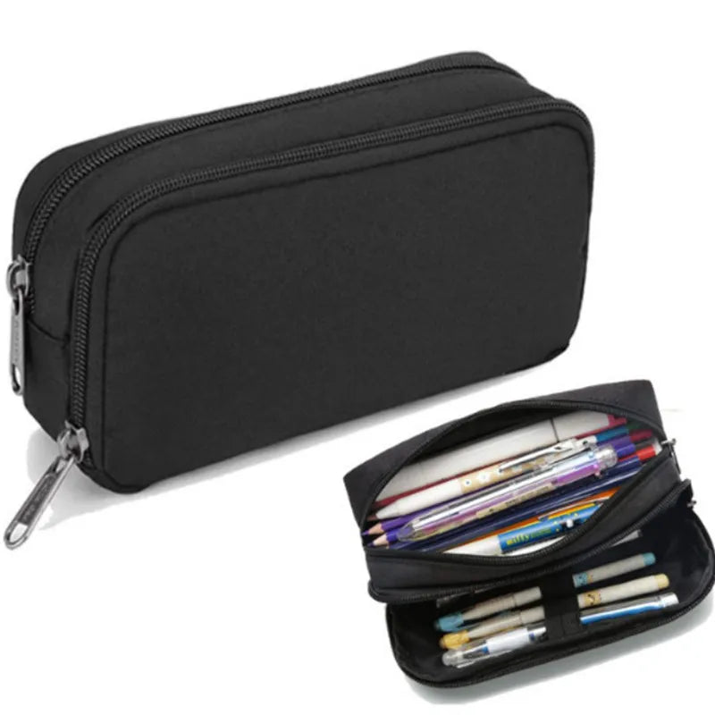 Stift-Aufbewahrungstasche, Federmäppchen, 2-lagig, große Kapazität, Kosmetik, hochwertiges Lernzubehör, einfache Schreibwarenboxen für Studenten.