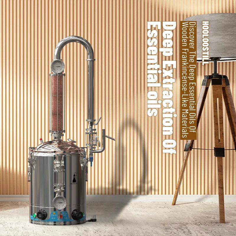 HOOLOO DW 25/50 Distiller Home Copper Still Hydrosol & Essential Oil Extractor Distillation Kit Multifunctional Distiller.