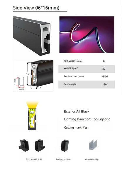 Black Led Neon Silica Gel Tube Diffuser Soft Rope Tube IP67 Waterproof For WS2812B SK6812 WS2811 5050 RGB Flexible Strip Light.