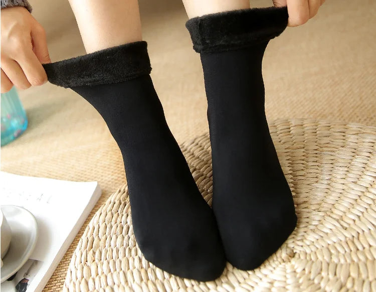 1/2/3/5/10Pairs Thermal Socks Women Winter Warm Thicken Fleece Short Socks Cashmere Wool Socks Snow Velvet Boots Home Floor Wear.