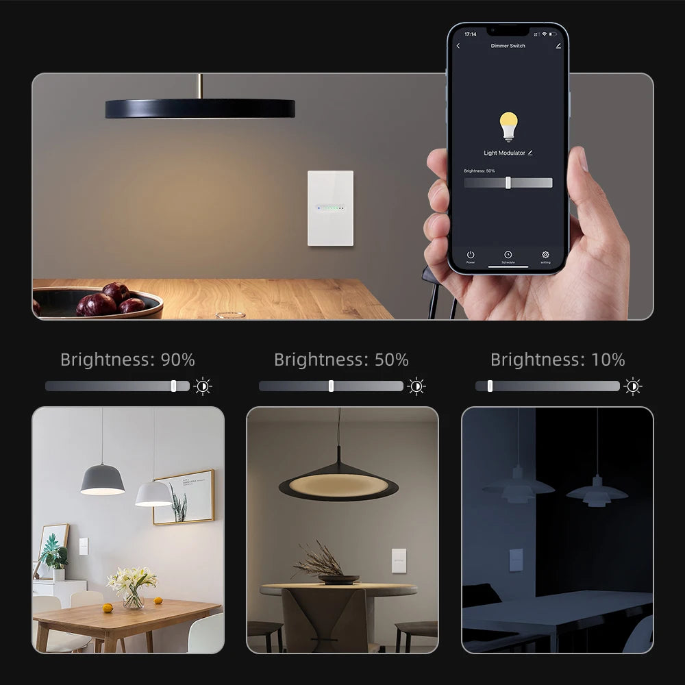 AVATTO Tuya WiFi/ZigBee Smart Dimmer Schalter 1/2 Gang Dimmer Licht Schalter Touch Panel APP Fernbedienung Für Alexa google Hause.