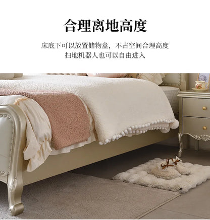 Design Modisches Bett Weißes Licht Luxus Chinesische Prinzessin Ästhetik Minimalistisches Bett Bequeme japanische Muebles-Möbel