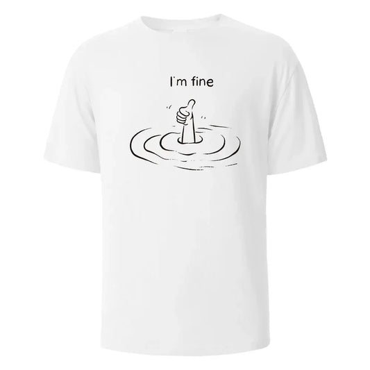 T'm Fine Print T-Shirt 100% Cotton Summer Tees For Men Women Oversize Casual Tops.