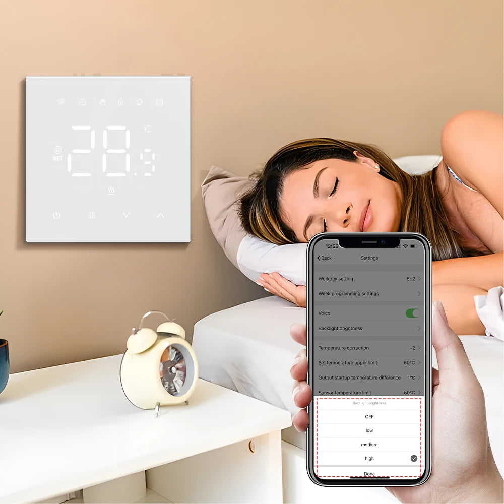 AVATTO Tuya WiFi Matter Smart Thermostat WaterGas Electric Floor Heating Temperature Controller For Alexa Google Apple HomeKit.