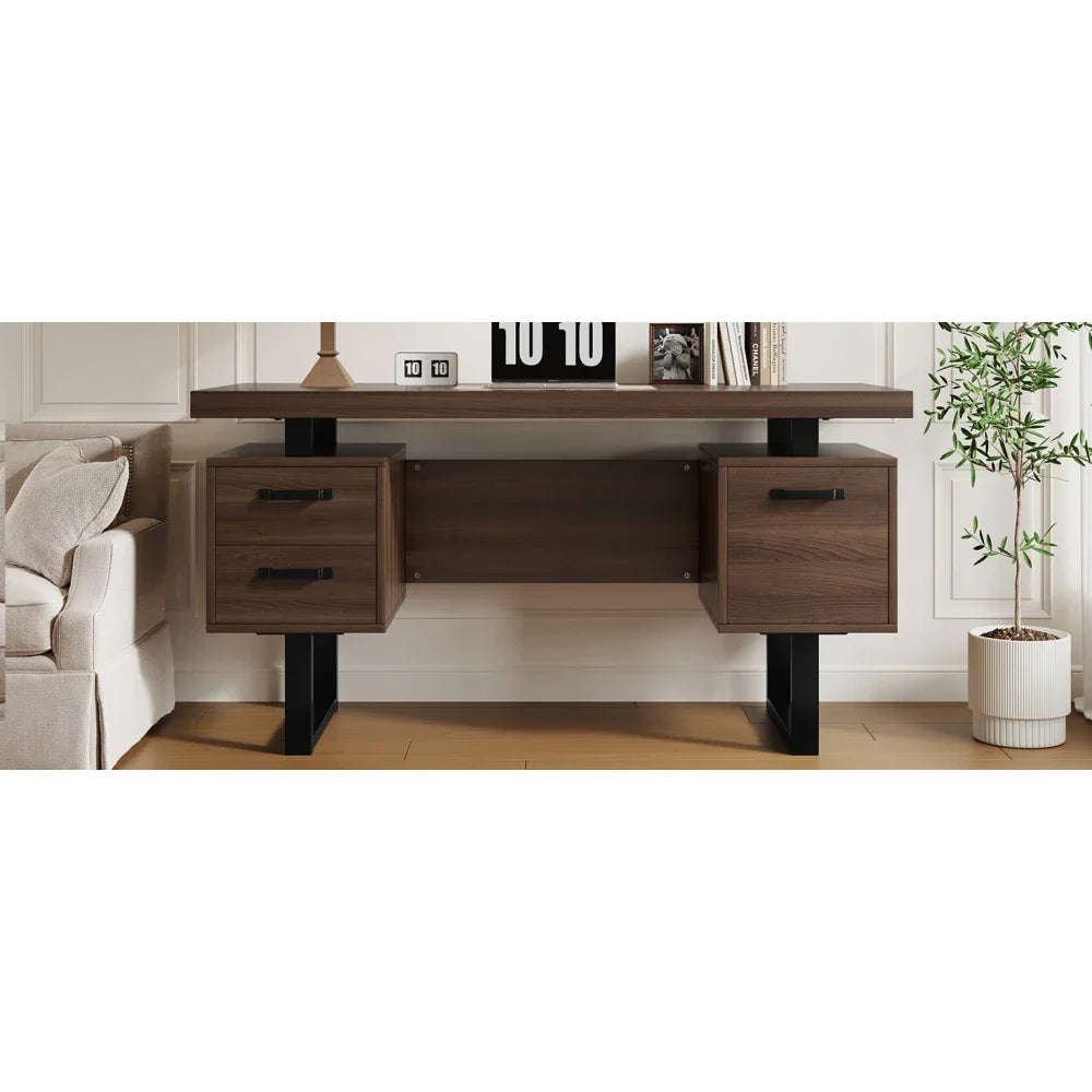 Moderner Schreibtisch mit integriertem MDF-Desktop, geräuschloser Schublade, ideal für Heimbüro und Arbeitszimmer, praktischer Arbeitsplatz