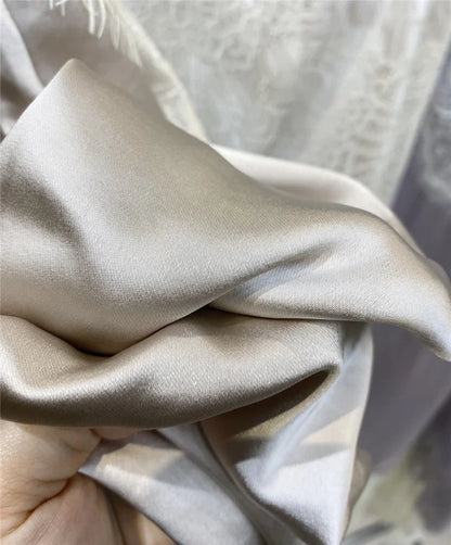 High-End Retro Satin Lace Stitching Skirt Women's 2024 Summer High Waist Slimming Court Style Temperament Mid-Length Skirt.