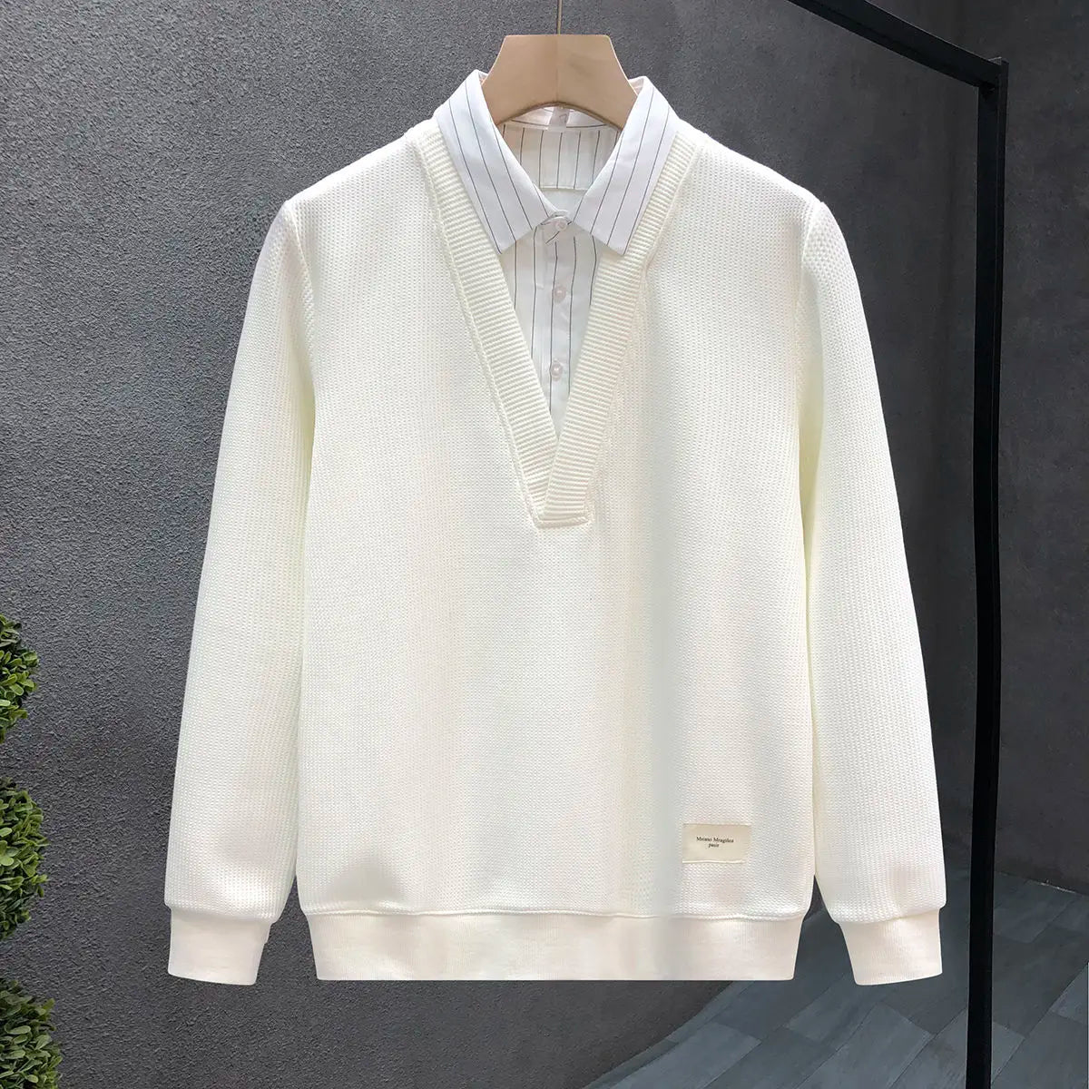 Casual Fake Two-piece Plus Size Hoodies Sweatshirts Spring Autumn Long Sleeve Patchwork Trend Tops Fashion Korean Men Clothing.