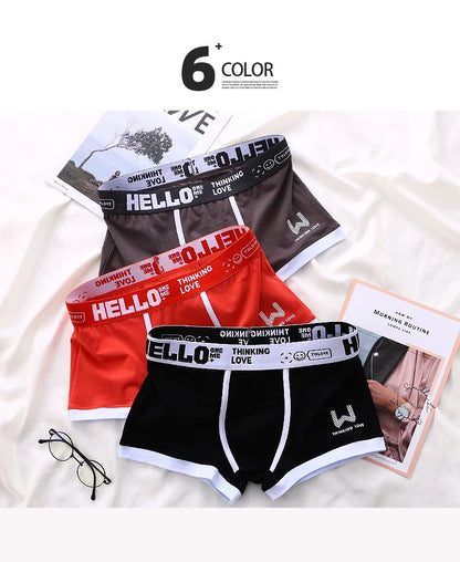 1/3PCS männer Boxer Baumwolle Shorts Höschen Weichen Brief Gürtel Atmungs Mode Sport Männer Boxer Mid-taille vier Ecke Hosen