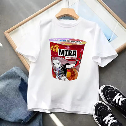 Summer 2025 New KPop Demon Hunters Kids Girls Boys T-shirt Children's Clothing T Shirt Casual O-Neck Short Sleeve Tops.