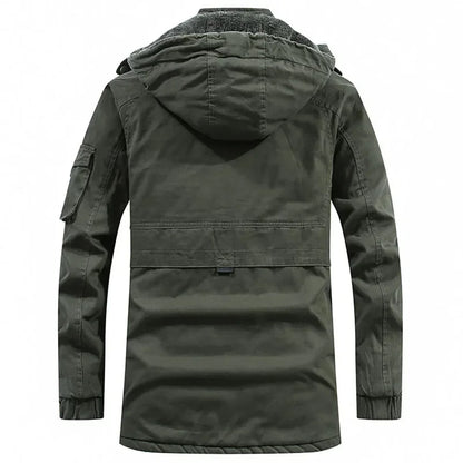 Parkas Coat Military Windproof Hooded Jackets Man Washed Cotton Thick Fleece Casual New  Winter Warm Varsity Jacket Men.