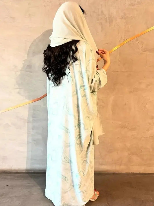 Ramadan Open Modest Kimono Abaya Damen Dubai Muslim With Hijab Islam Women Caftan Moroccan Kebaya Kaftan Robe Femme Musulmane.