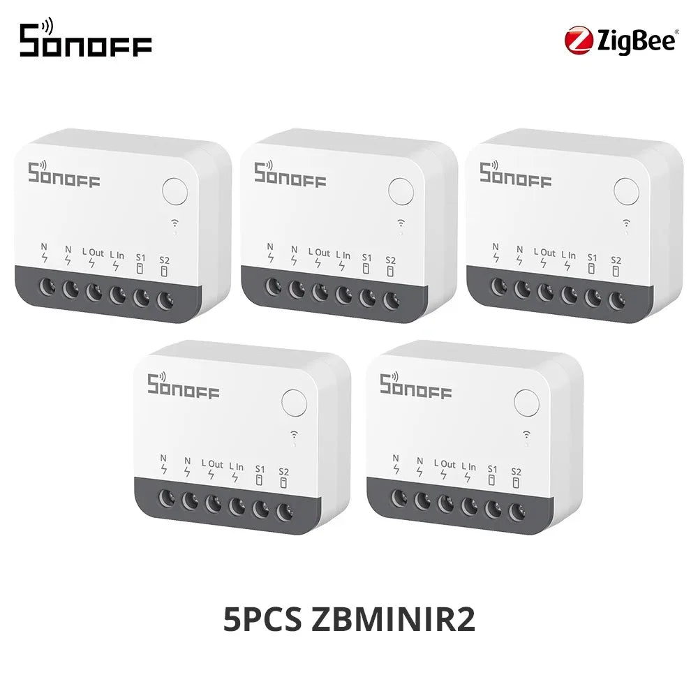 SONOFF ZBMINIR2 Extreme Zigbee Smart Switch Detach Relay Externer Schalter Fernbedienung über eWeLink, kompatibel mit Zigbee Hub